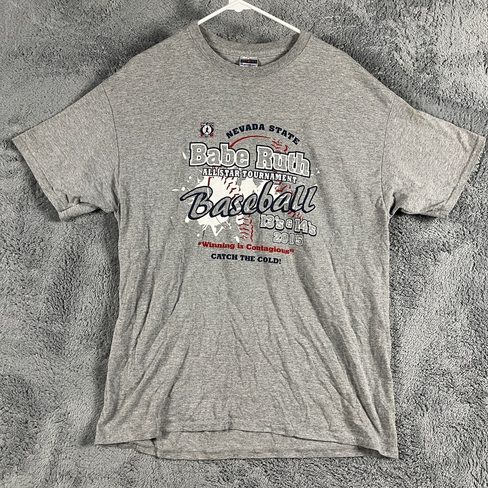 Vtg 2015 Babe Ruth League Nevada State All Star Tournament T-Shirt Mens XL Gray